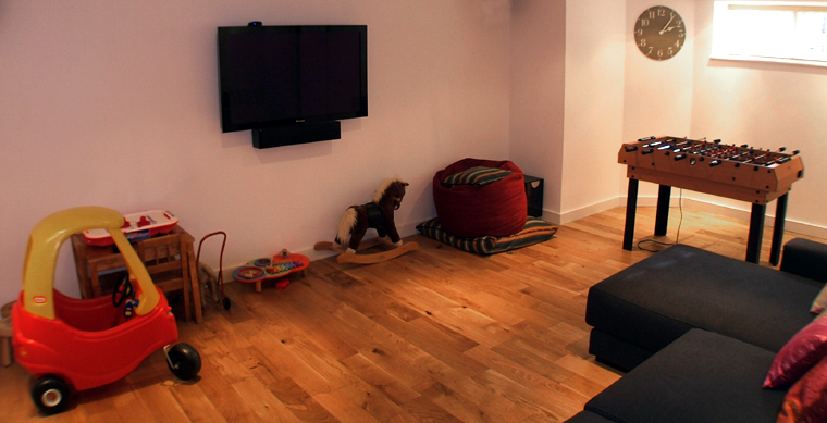 Basement living area
