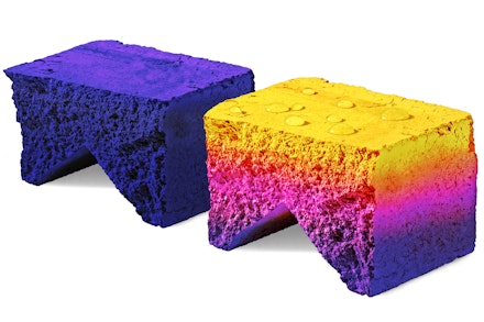 Thermographic image showing heat loss through walls
