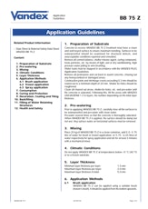 Vandex Bb75 Z Application Guidelines
