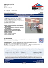 Drybase Tanking Slurry Bba Certificate
