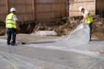 Polythene sheet laid on top of Vandex Super to increase curing time