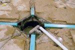 Aquadrain leading to a sump and pump system