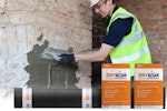 Applying Drybase Flex Adhesive to the salt-contaminated chimney