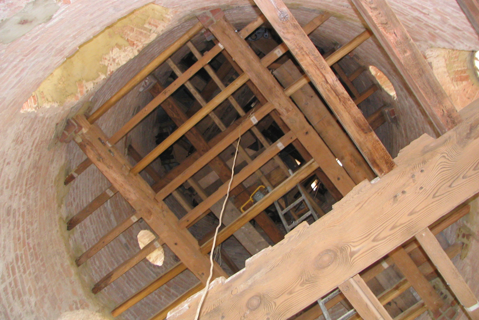 Timbers were treated to prevent rot and woodworm infestation