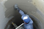 Application of Vandex Rapid to the inside of a manhole