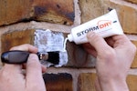Application of test patch of Stormdry Masonry Protection Cream
