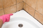 Black mould in bathroom grout